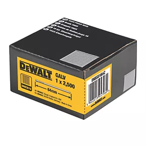 DeWalt Galvanised Straight Finish Nails 16ga x 64mm 2500 Pack - Image 3